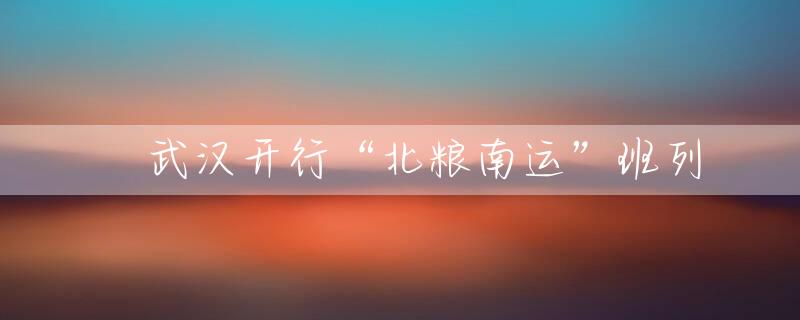 ​武汉开行“北粮南运”班列