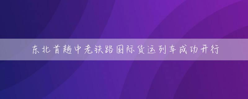 东北首趟中老铁路国际货运列车成功开行