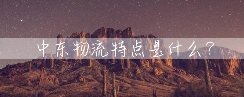中东物流特点是什么？