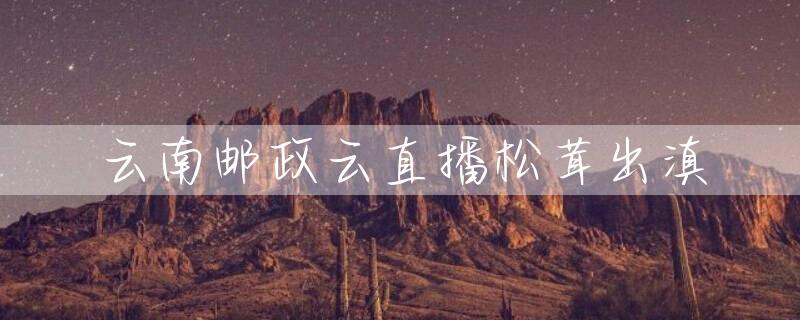 云南邮政云直播松茸出滇