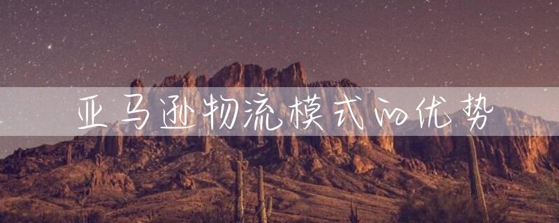 亚马逊物流模式的优势