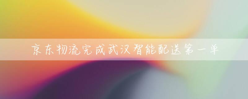 京东物流完成武汉智能配送第一单