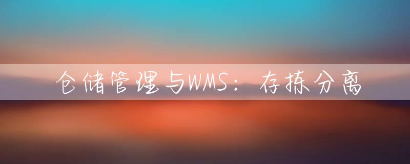 仓储管理与WMS：存拣分离