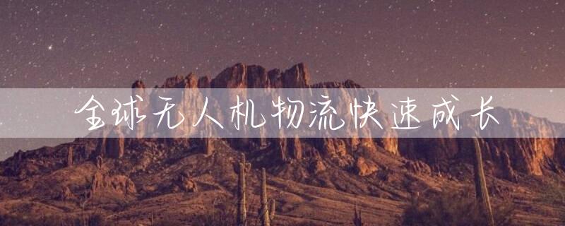 全球无人机物流快速成长