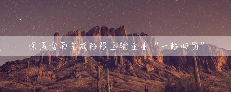 南通全面完成超限运输企业“一超四罚”