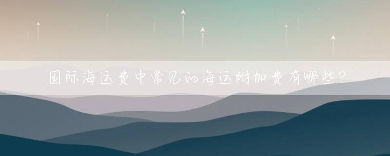 国际海运费中常见的海运附加费有哪些？