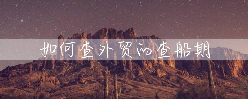 如何查外贸的查船期