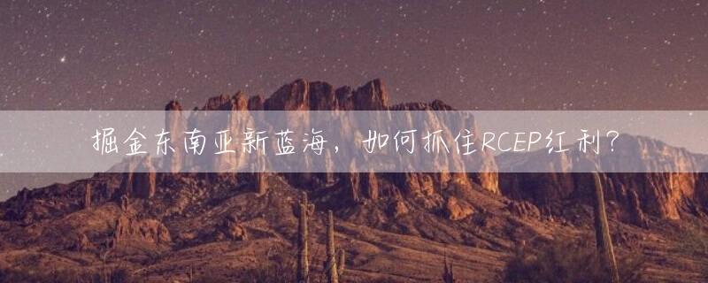 掘金东南亚新蓝海，如何抓住RCEP红利？