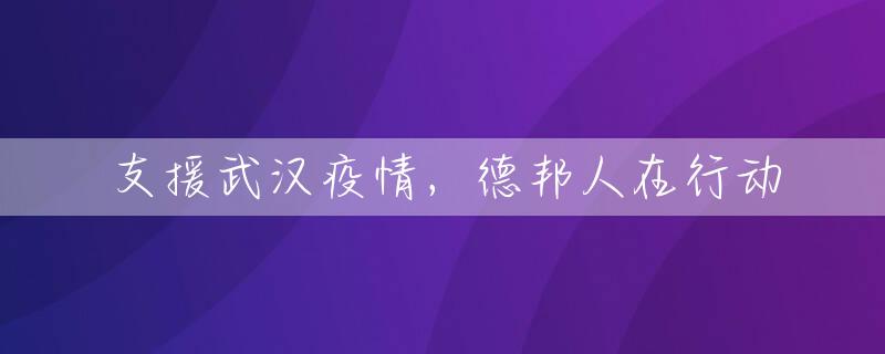 支援武汉疫情，德邦人在行动