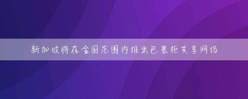 新加坡将在全国范围内推出包裹柜共享网络