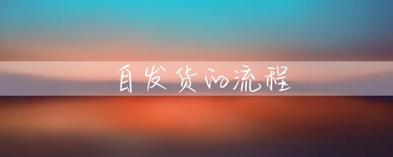 自发货的流程