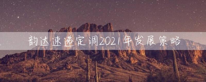 韵达速递定调2021年发展策略